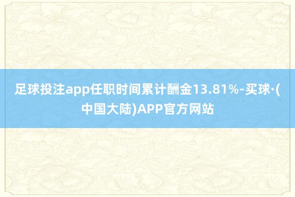 足球投注app任职时间累计酬金13.81%-买球·(中国大陆)APP官方网站