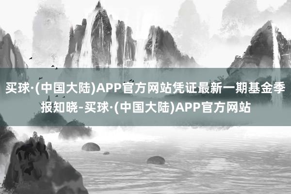 买球·(中国大陆)APP官方网站凭证最新一期基金季报知晓-买球·(中国大陆)APP官方网站