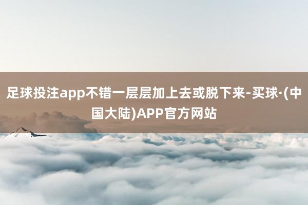 足球投注app不错一层层加上去或脱下来-买球·(中国大陆)APP官方网站