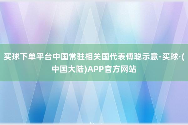 买球下单平台中国常驻相关国代表傅聪示意-买球·(中国大陆)APP官方网站