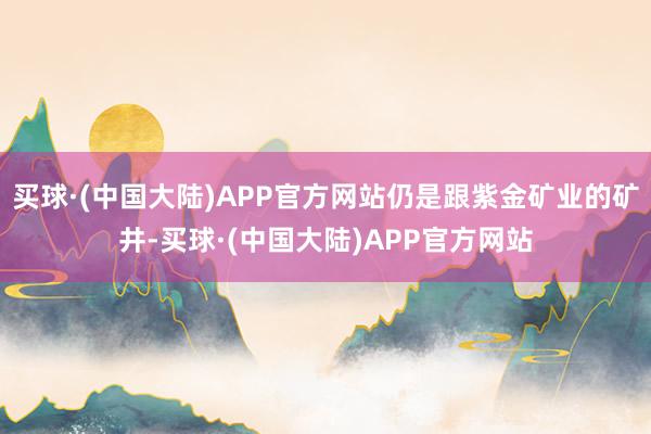 买球·(中国大陆)APP官方网站仍是跟紫金矿业的矿井-买球·(中国大陆)APP官方网站