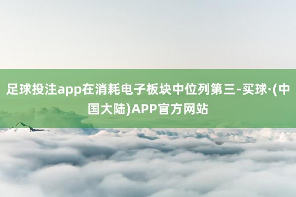 足球投注app在消耗电子板块中位列第三-买球·(中国大陆)APP官方网站