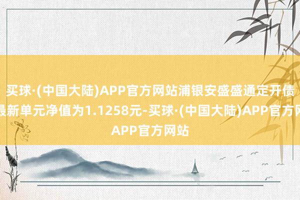 买球·(中国大陆)APP官方网站浦银安盛盛通定开债券最新单元净值为1.1258元-买球·(中国大陆)APP官方网站