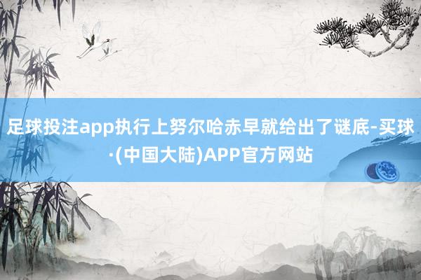 足球投注app执行上努尔哈赤早就给出了谜底-买球·(中国大陆)APP官方网站