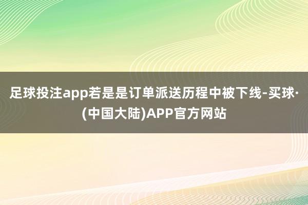 足球投注app若是是订单派送历程中被下线-买球·(中国大陆)APP官方网站