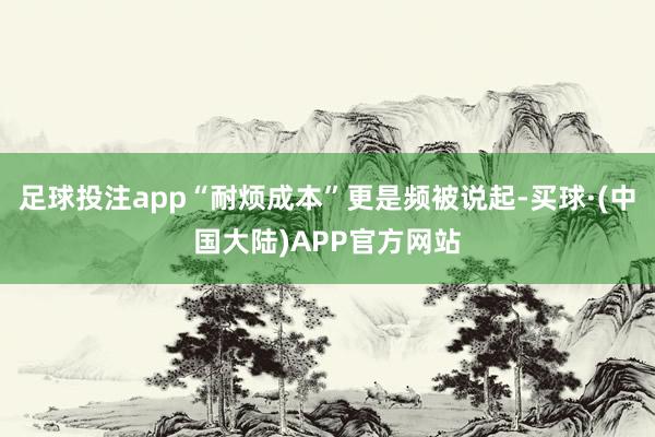 足球投注app“耐烦成本”更是频被说起-买球·(中国大陆)APP官方网站