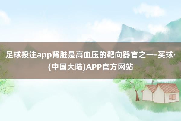 足球投注app肾脏是高血压的靶向器官之一-买球·(中国大陆)APP官方网站