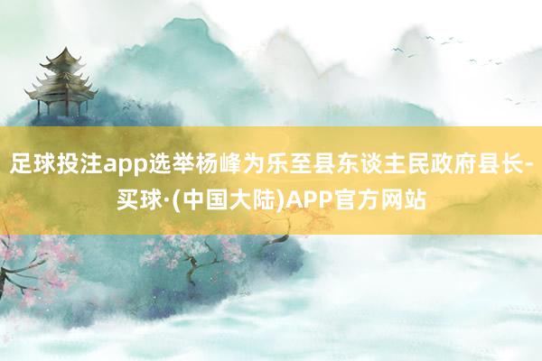 足球投注app选举杨峰为乐至县东谈主民政府县长-买球·(中国大陆)APP官方网站