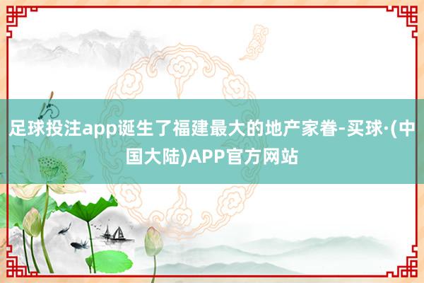 足球投注app诞生了福建最大的地产家眷-买球·(中国大陆)APP官方网站