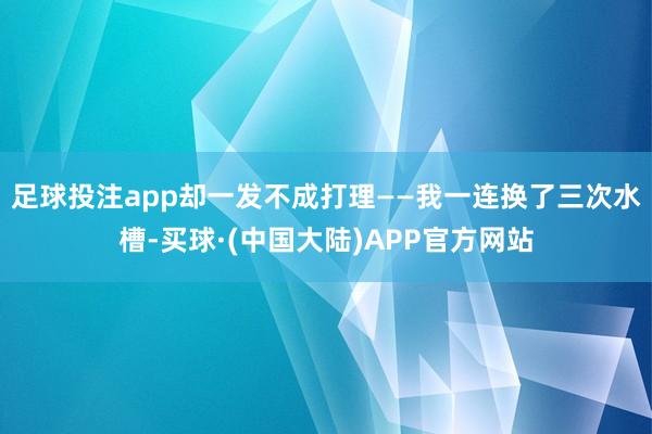 足球投注app却一发不成打理——我一连换了三次水槽-买球·(中国大陆)APP官方网站