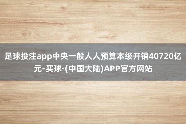 足球投注app中央一般人人预算本级开销40720亿元-买球·(中国大陆)APP官方网站